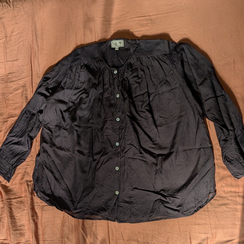 Mille XS Florian Button Down Blouse Noir